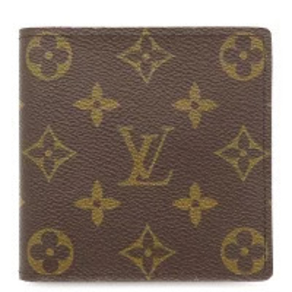 Louis Vuitton Bi fold wallet Portefeuille Cartes Monnaie Monogram canvas Brown